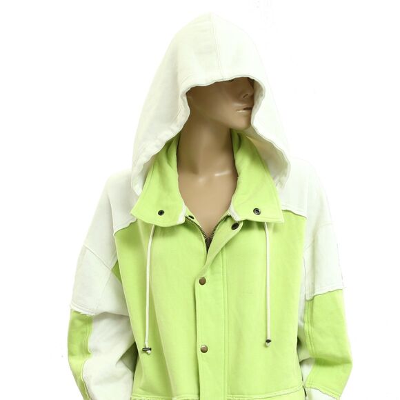 Free People Cardigan Radio Hoodie Top Jacket Zip-Up Oversized Green M NWD 283158 - Picture 2 of 7